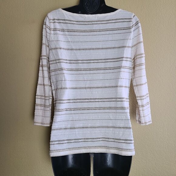 Lauren Ralph Lauren Metallic Striped Top - Picture 5 of 7